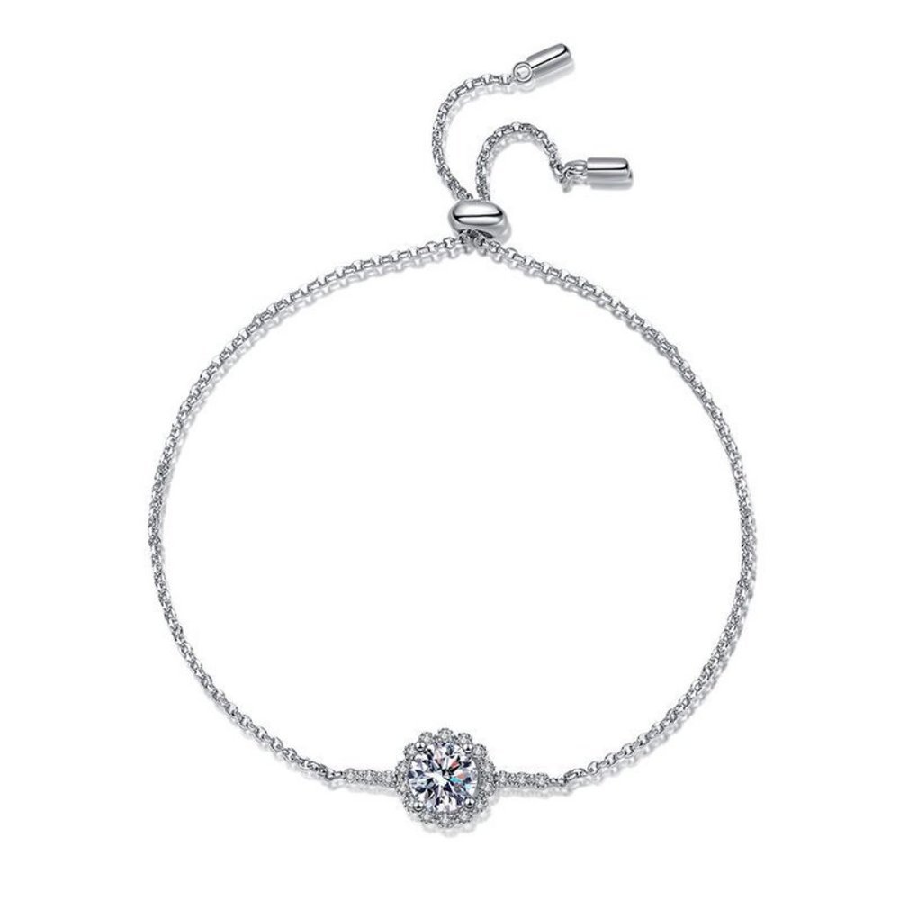 Certified 1ct. t.w. Moissanite Diamond Halo Bracelet NEW - Picture 6 of 11